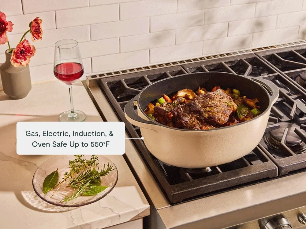 8 qt Enameled Cast Iron Oval Dutch Oven