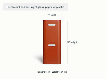 45L 2-Drawer Recycling Bin