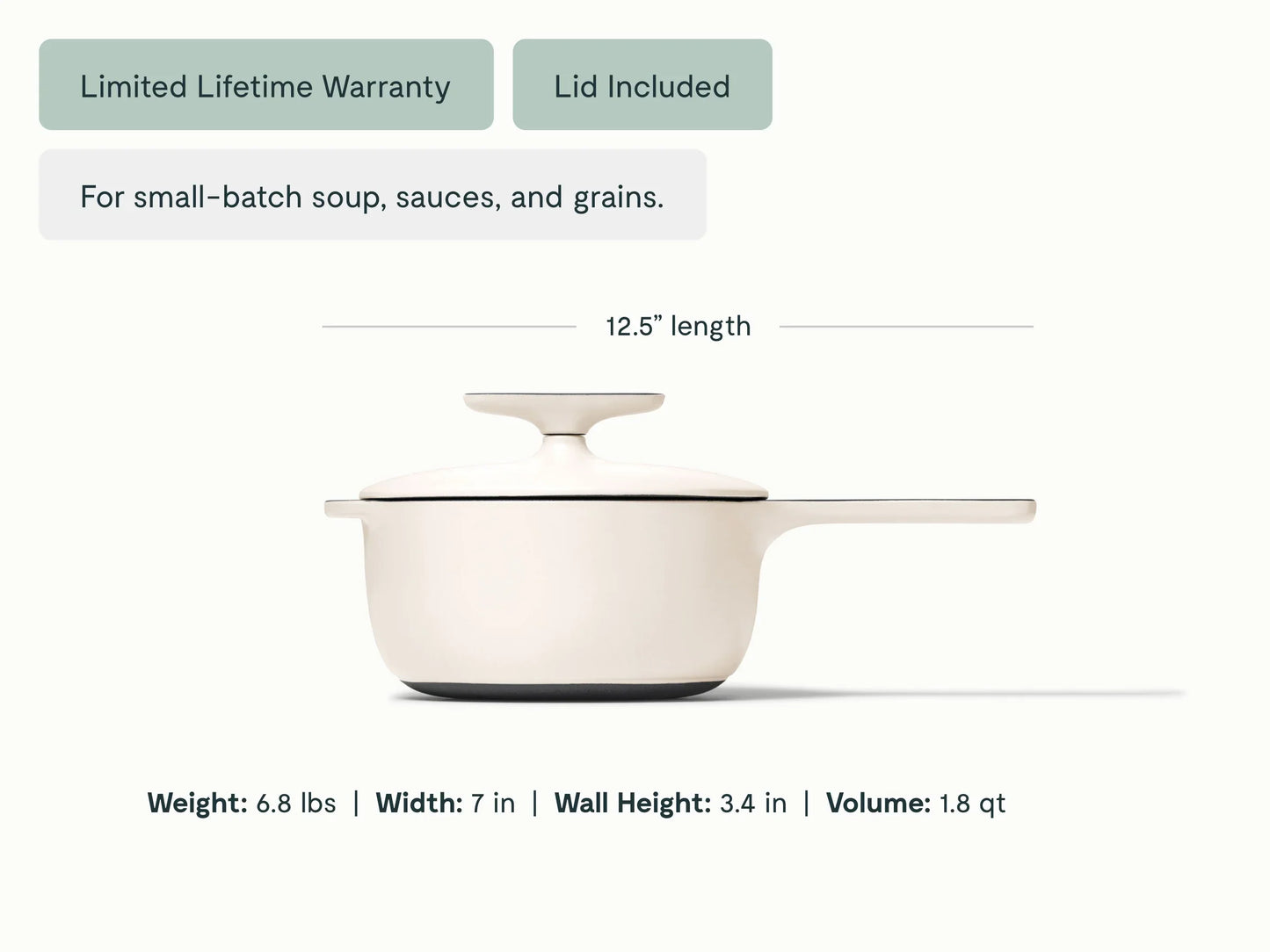 1.8 qt Enameled Cast Iron Mini Sauce Pan