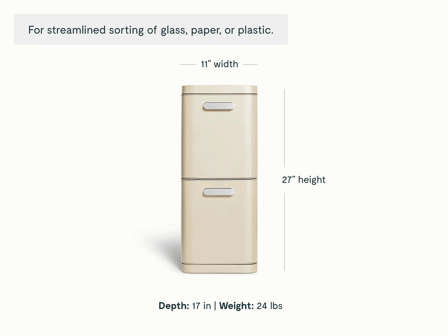 45L 2-Drawer Recycling Bin
