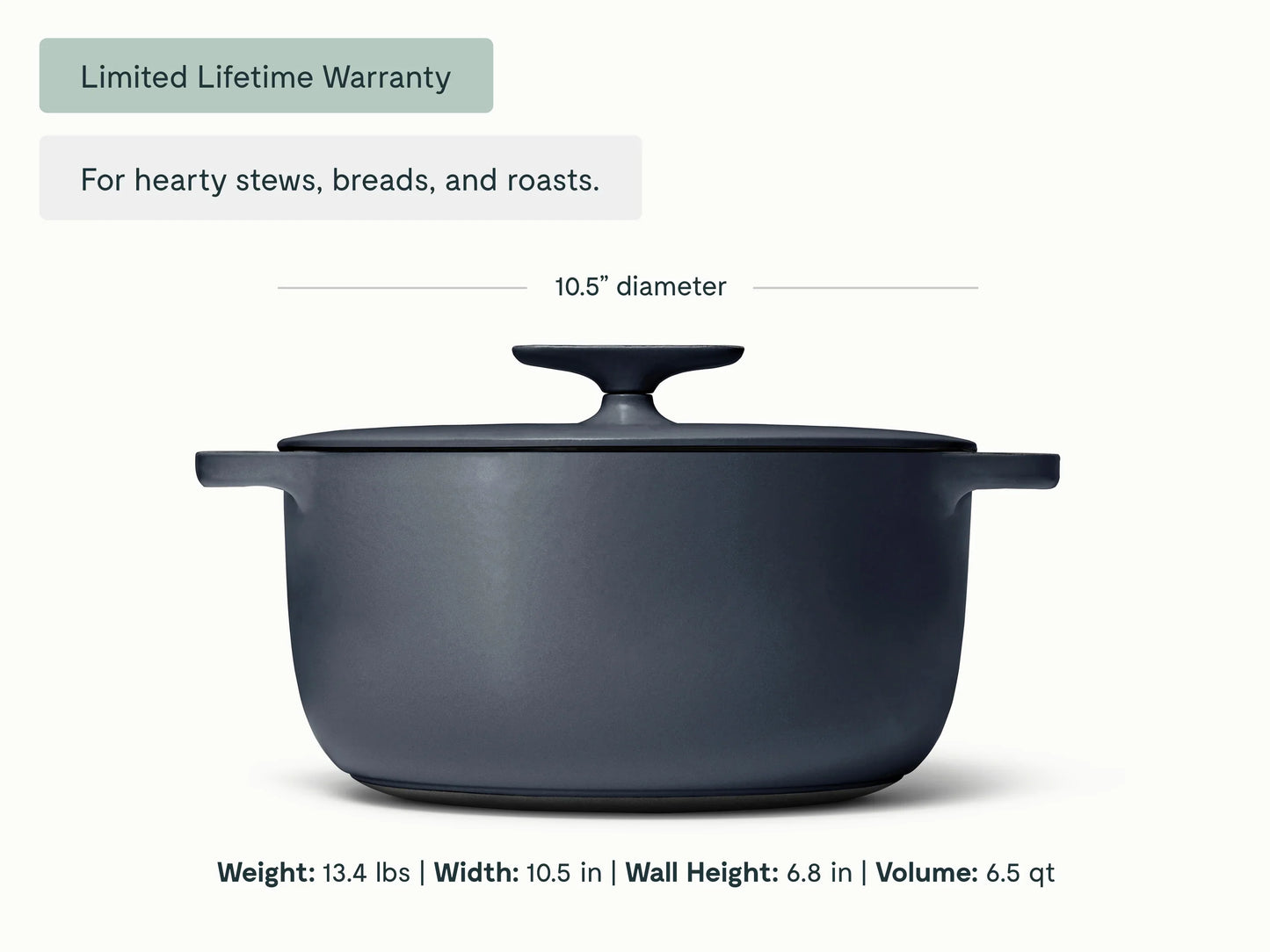 6.5 qt Enameled Cast Iron Dutch Oven