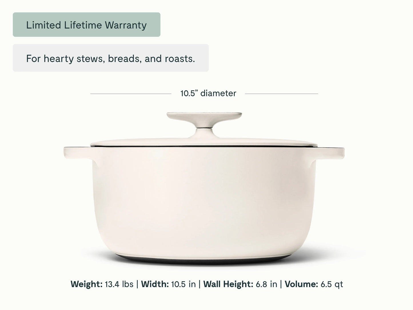 6.5 qt Enameled Cast Iron Dutch Oven