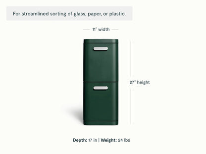 45L 2-Drawer Recycling Bin