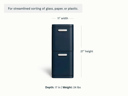 45L 2-Drawer Recycling Bin