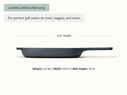 10.5” Enameled Cast Iron Grill Pan