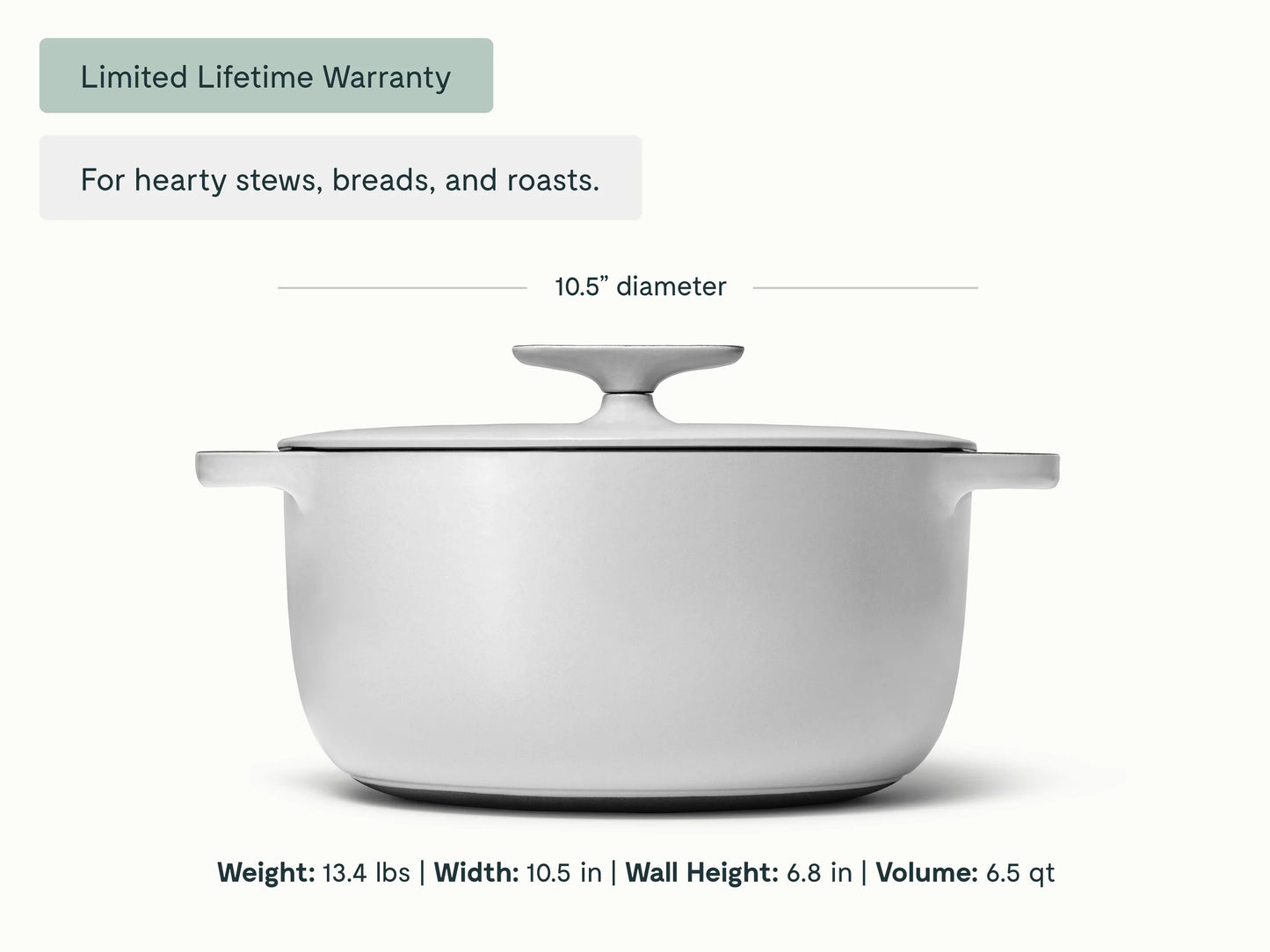 6.5 qt Enameled Cast Iron Dutch Oven