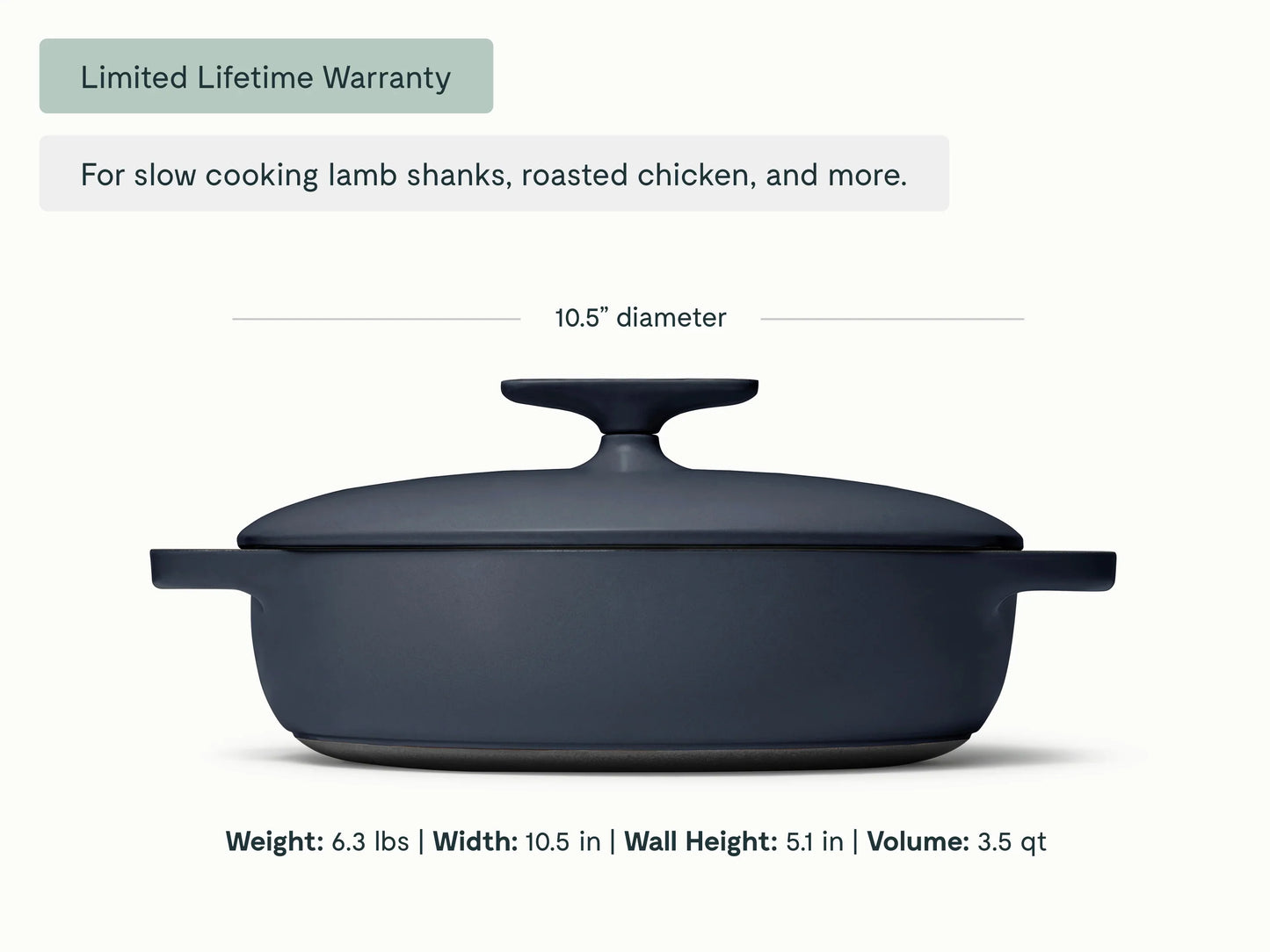 3.5 qt Enameled Cast Iron Braiser
