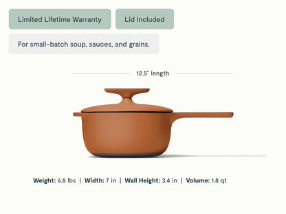 1.8 qt Enameled Cast Iron Mini Sauce Pan
