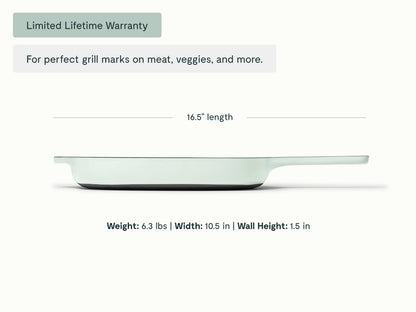 10.5” Enameled Cast Iron Grill Pan